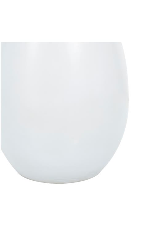 Vivian Lune Home White Ceramic Vase In White