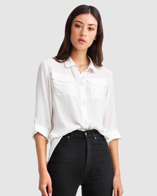 Belle & Bloom Eclipse Rolled Sleeve Blouse - Cream