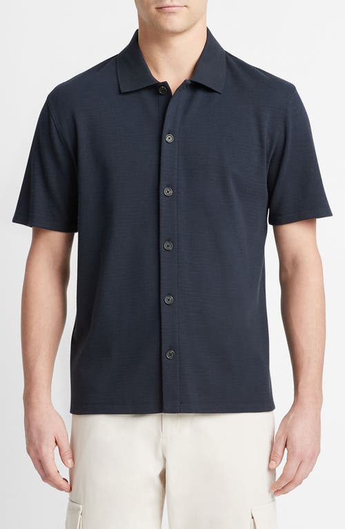 Vince Variegated Jacquard Knit Short Sleeve Button-Up Shirt at Nordstrom,