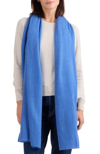 Amicale Cashmere Featherweight Scarf In Blue