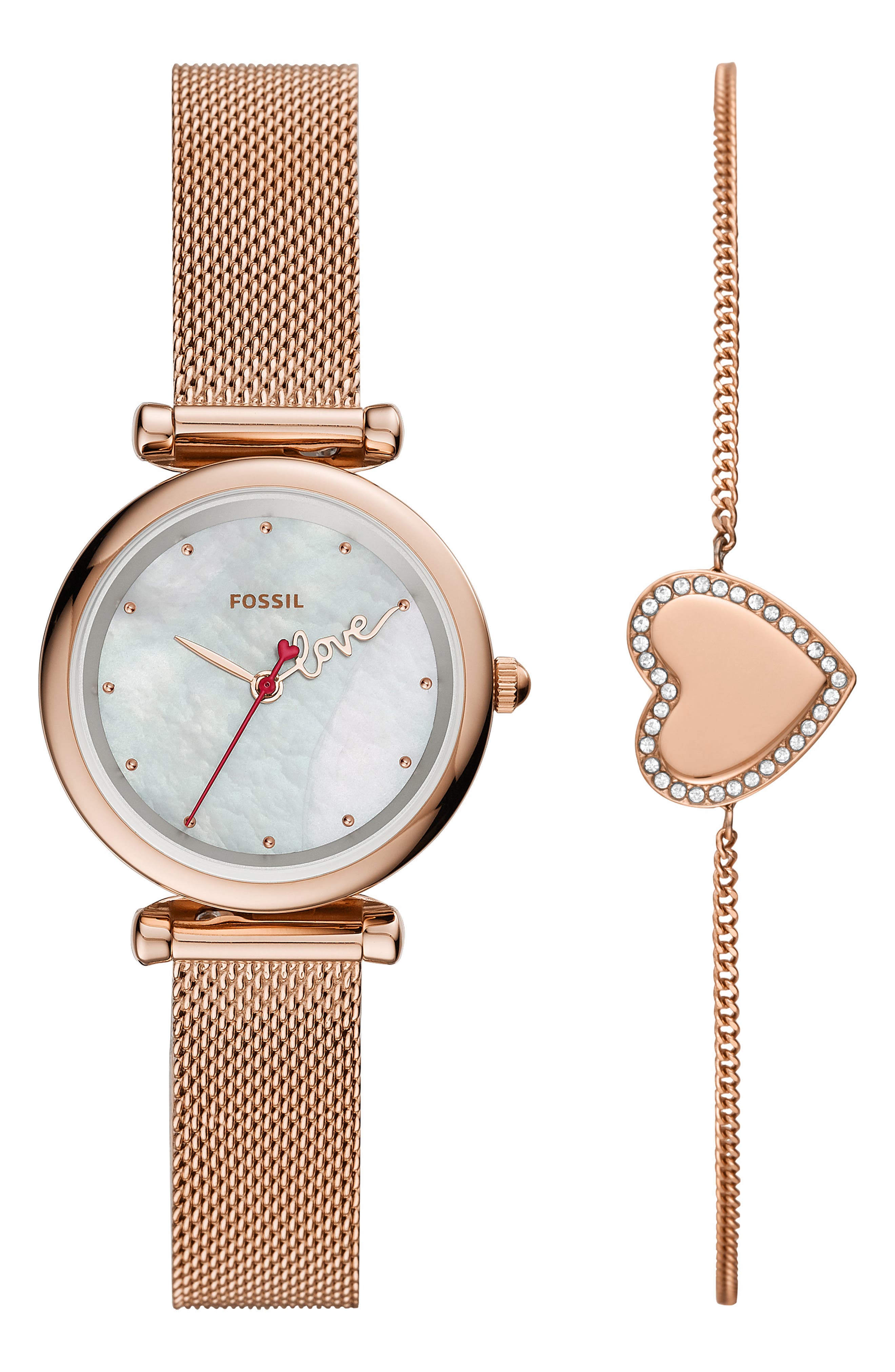 fossil heart watch women's