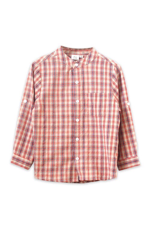 Beet World Boys Long Sleeve Check Shirt In Red And Blue