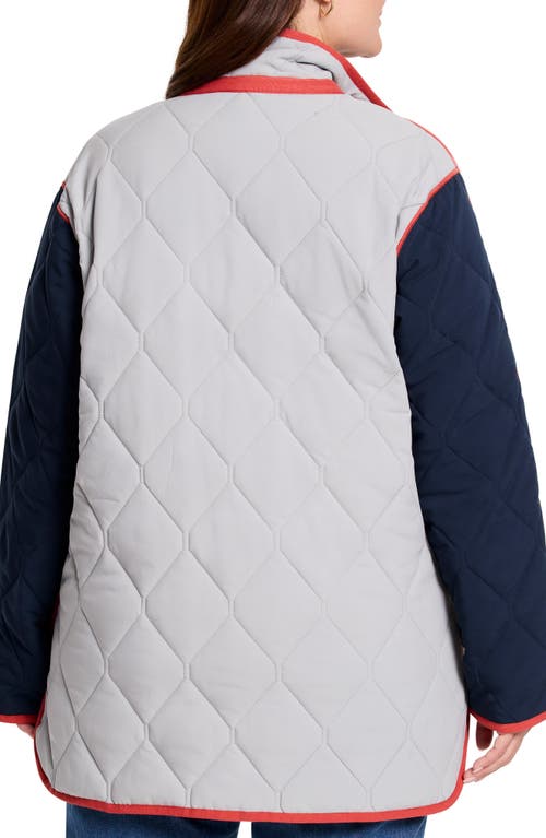 Shop Nz Active By Nic+zoe Colorblock Reversible Quilted Jacket In Pink Multi