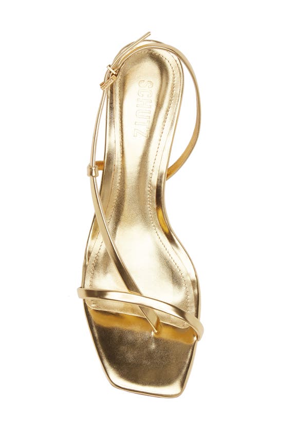 Shop Schutz Heloise Slingback Sandal In Ouro Claro Orch