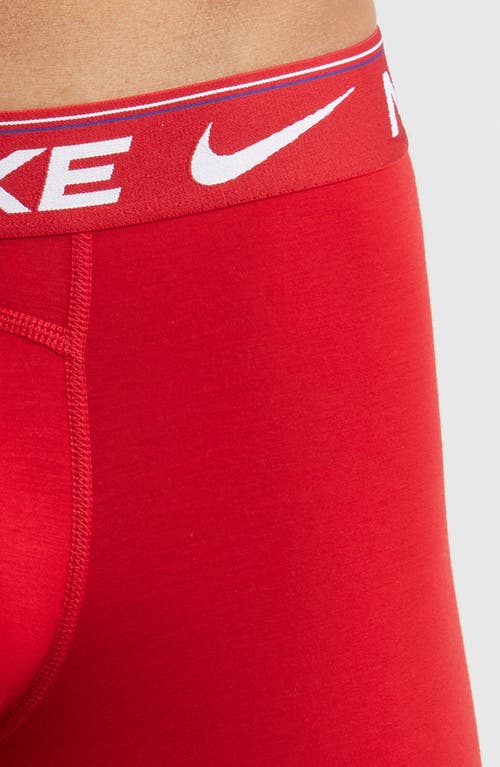 Shop Nike Dri-fit Ultra Comfort 3-pack Boxer Briefs In Red/deep Royal Blue/black