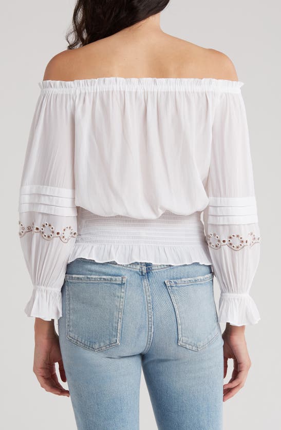 Shop Ramy Brook Clara Off The Shoulder Blouse In White