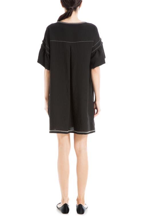 Max Studio Bubble Sleeve Mini Dress In Black-black