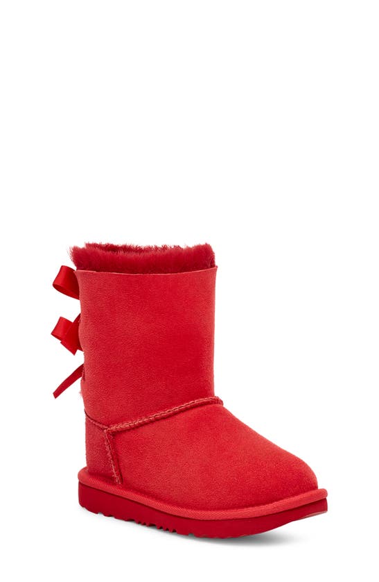 Ugg Kids' Bailey Bow Ii Water Resistant Genuine Shearling Boot In Samba Red