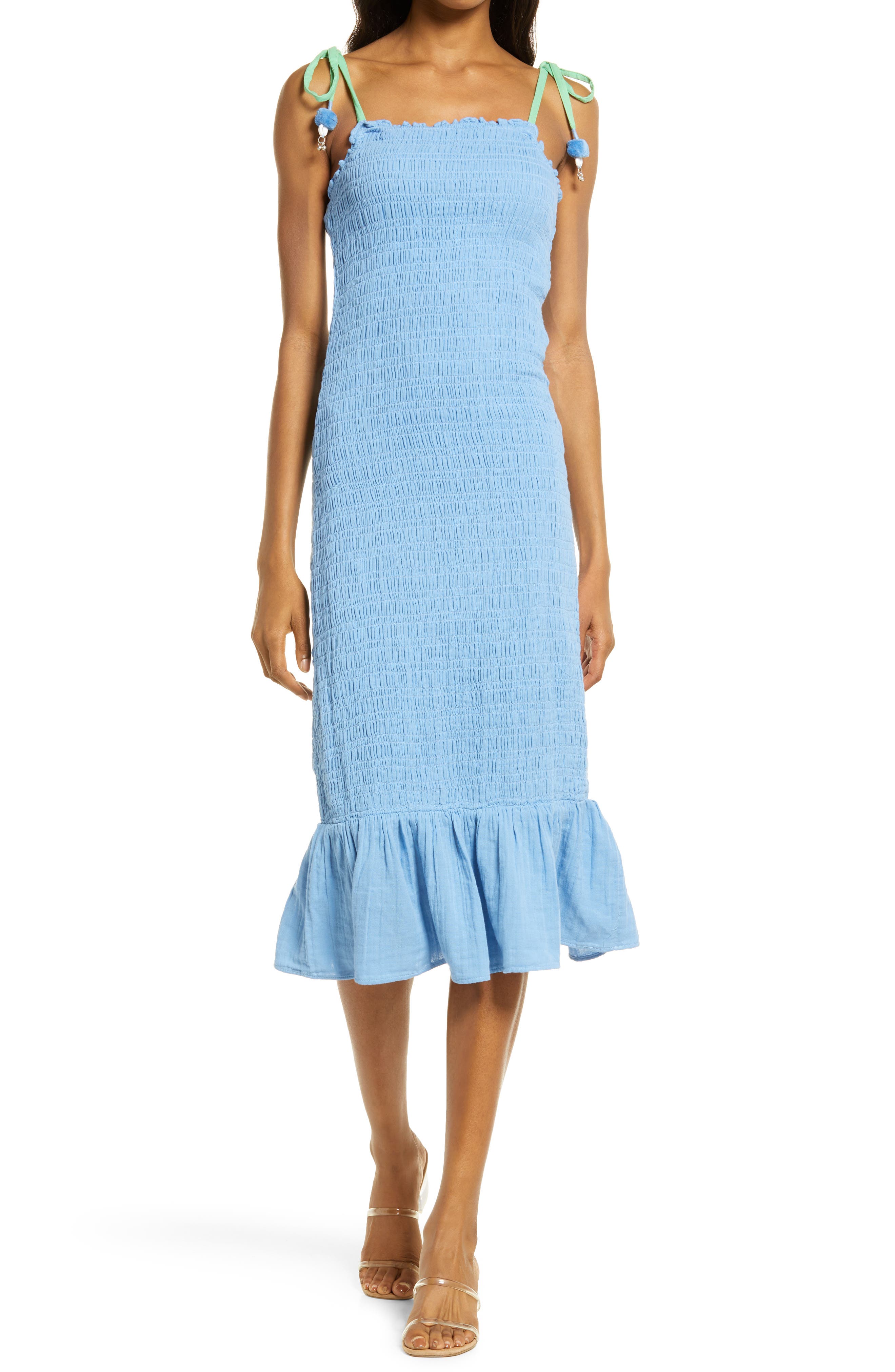 dimpled seersucker dress