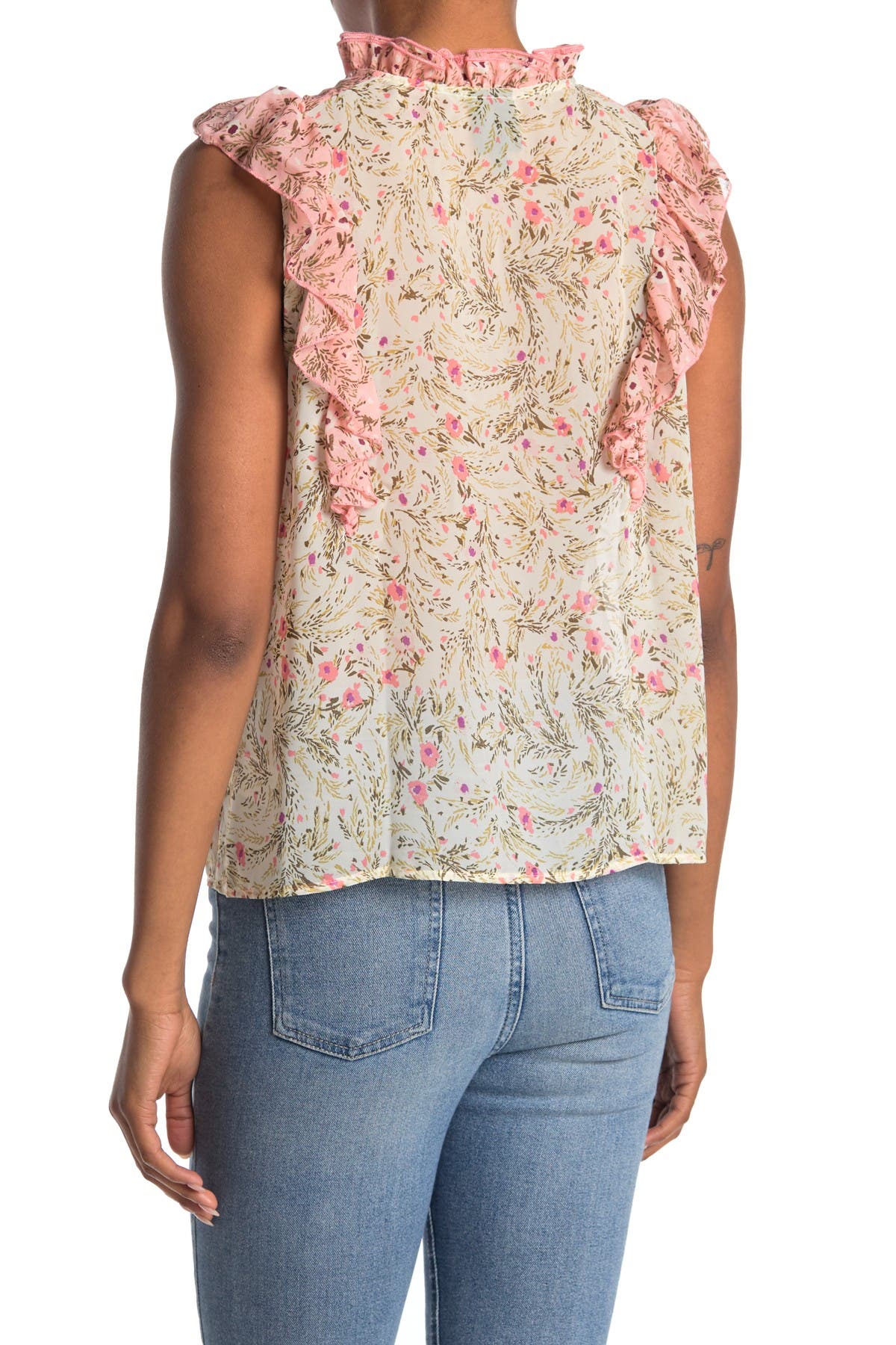 floral ruffle shirt