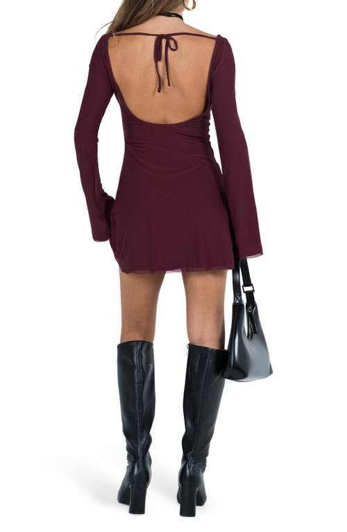 PRINCESS POLLY PRINCESS POLLY LUKEA LONG SLEEVE MESH MINIDRESS 