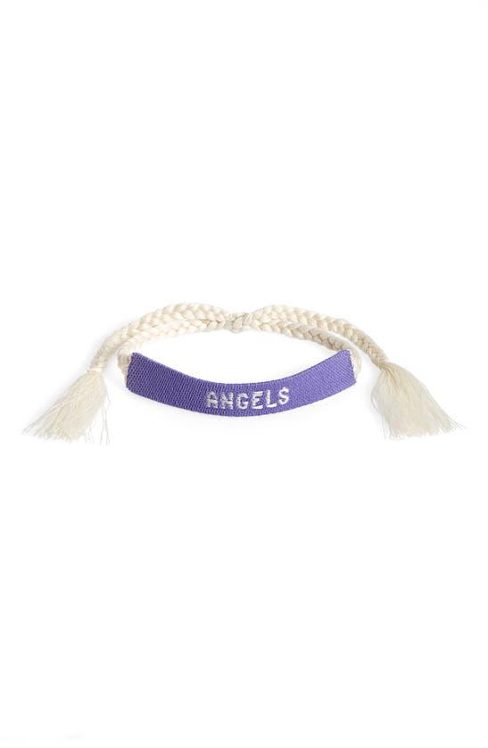 Palm Angels Angles Slider Bracelet In Purple/ Off White