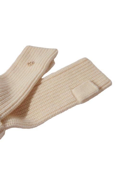 Shop Maje Wool And Cashmere Mittens In Ecru