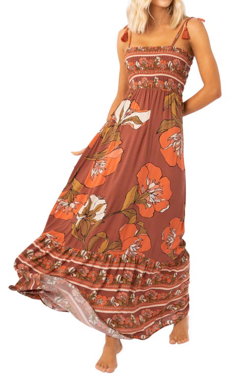 Manet Flowers Bewitched Cover-Up Maxi Dress in Brown