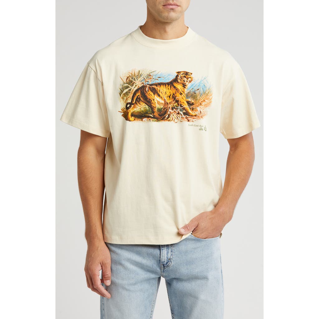 ID Supply Co Tiger Eyes Cotton Graphic T-Shirt in Cream