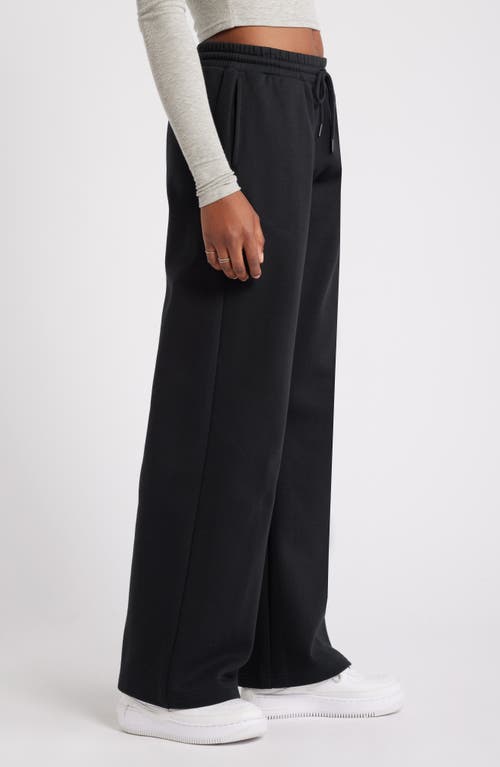 Shop Bp. Wide Leg Fleece Pants In Black Jet