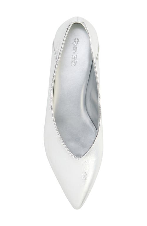 Shop Open Edit Kyler Pointed Toe Flat In Silver Metallic