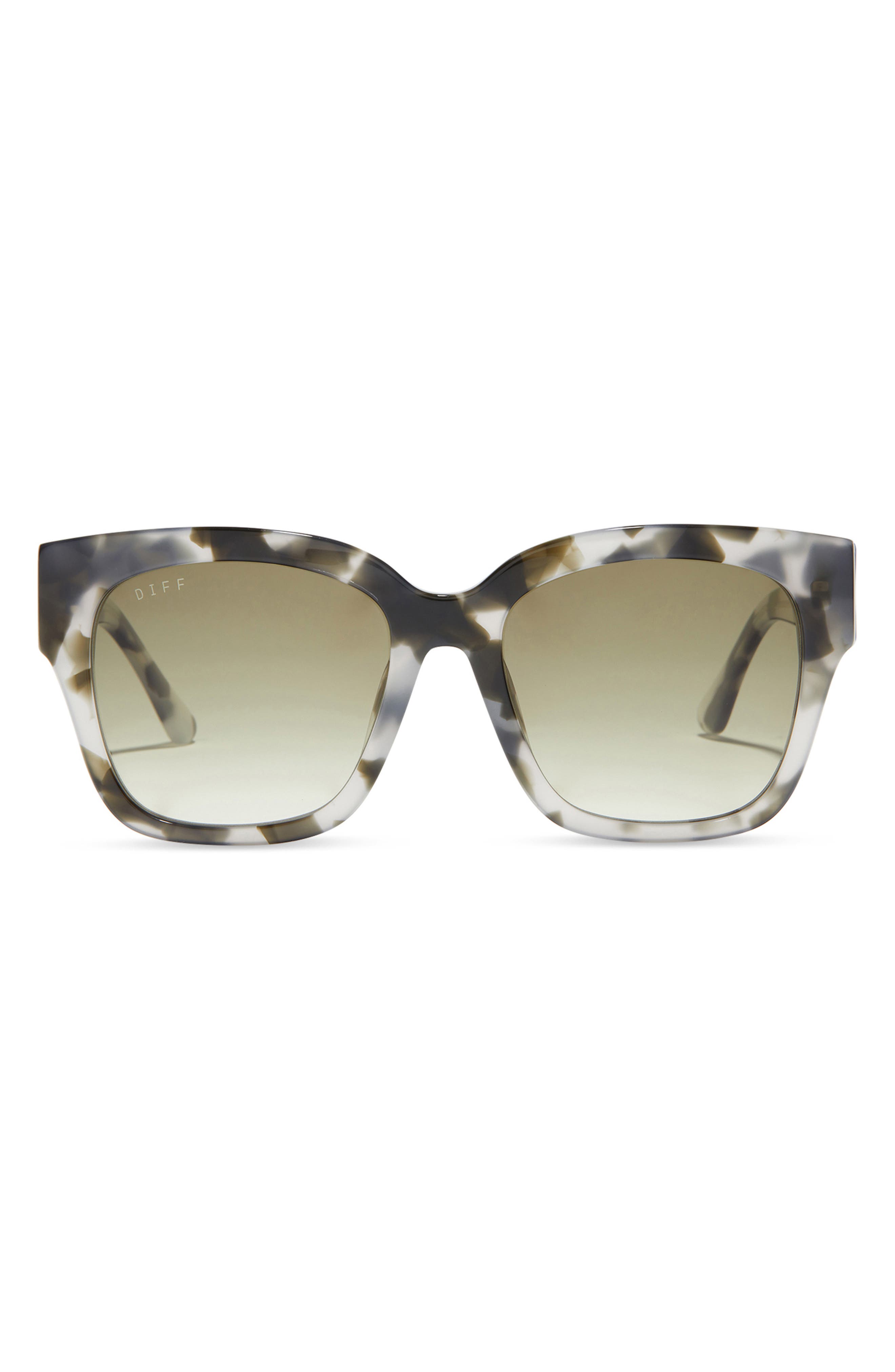 Diff Bella Ii 54mm Polarized Gradient Square Sunglasses In Kombu/olive Gradient
