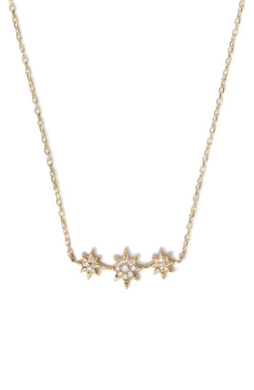 Anzie North Star Curve Diamond Pavé Necklace in Gold at Nordstrom, Size 16 In