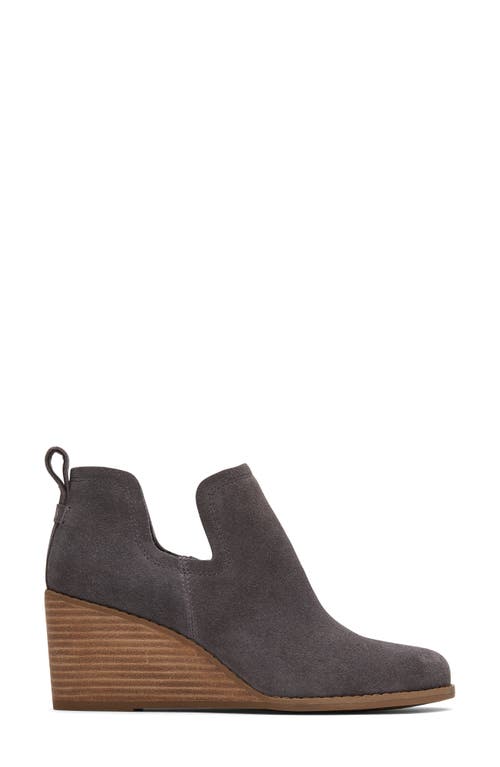 Toms Kallie Womens Faux Suede Slip On Wedge Boots In Grey