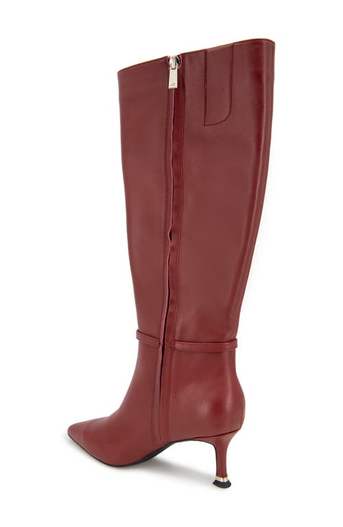 Kenneth Cole Utah Pointed Toe Knee High Boot In Rio Red Leather
