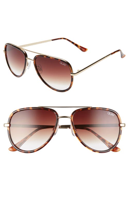 Quay Australia All In 52mm Mini Aviator Sunglasses In Tortoise/brown Fade