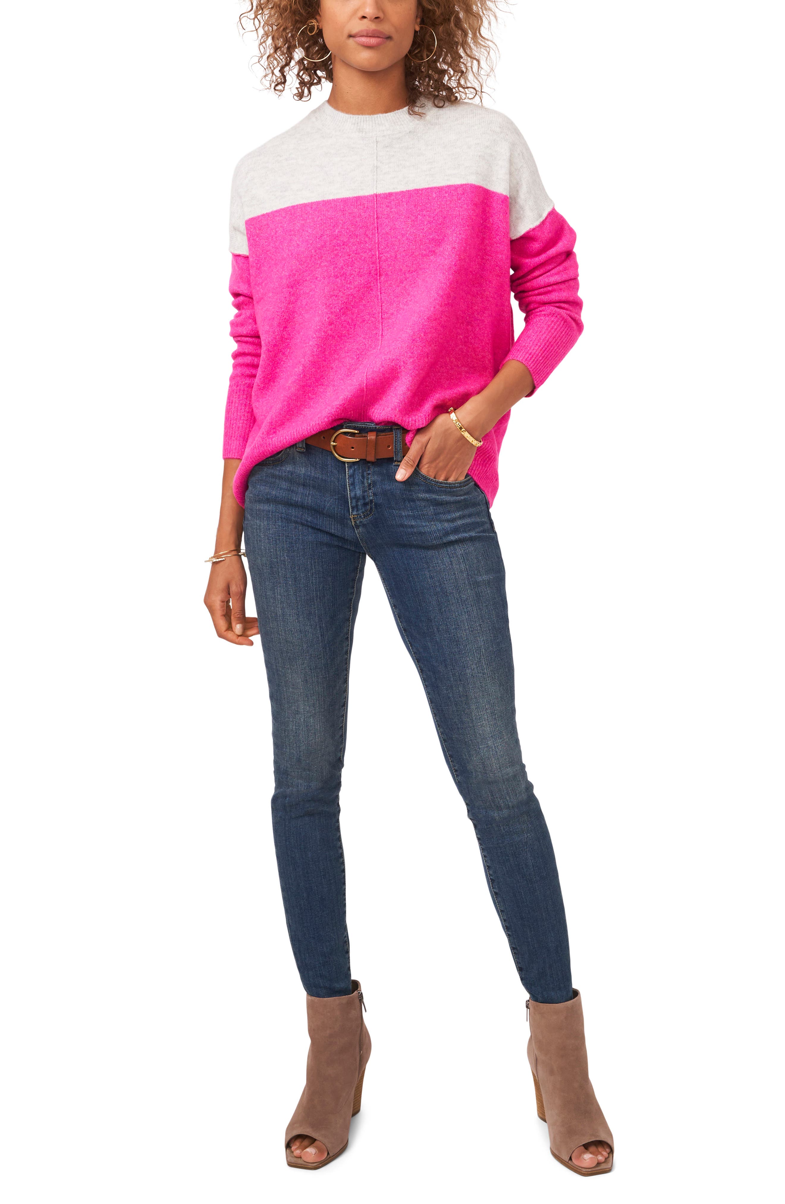 Vince Camuto Extend Shoulder Colorblock Sweater | Nordstrom