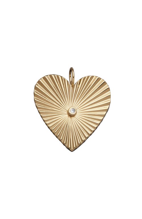 Sheldon Heart Charm in 14K Yellow Gold Plated Silver