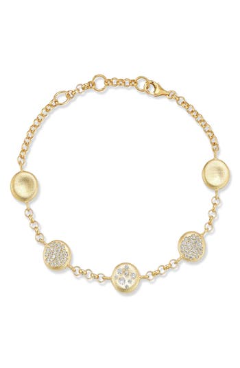 Sphera Milano Pavé Station Button Bracelet In Gold