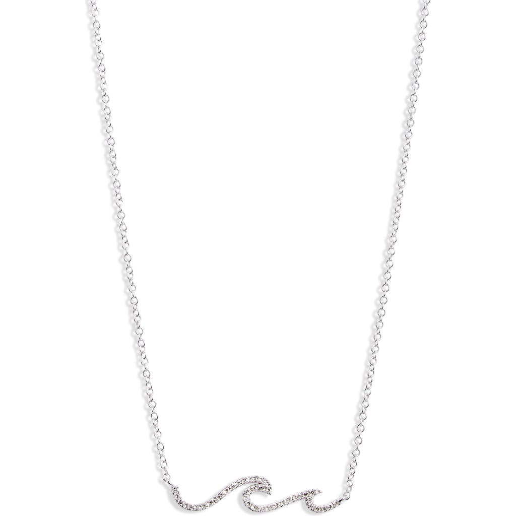 Meira T Diamond Mini Wave Bar Necklace In Metallic