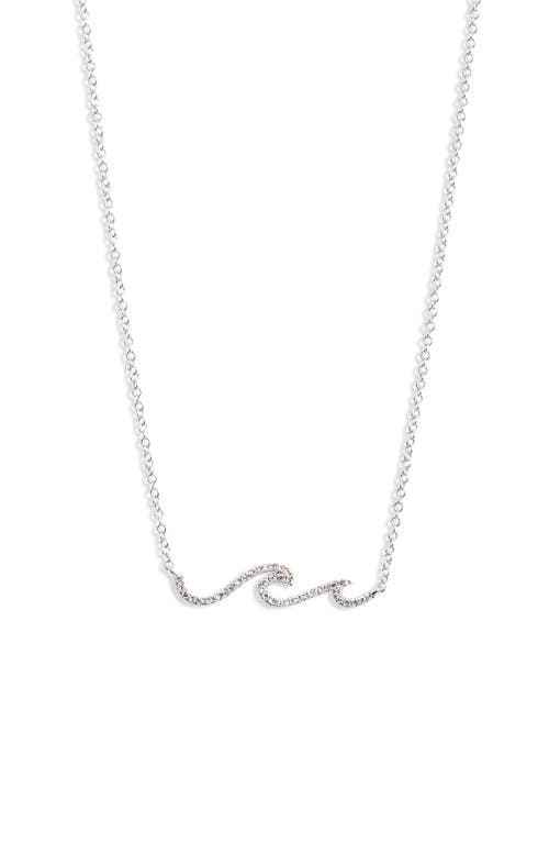 Shop Meira T Diamond Mini Wave Bar Necklace In White Gold