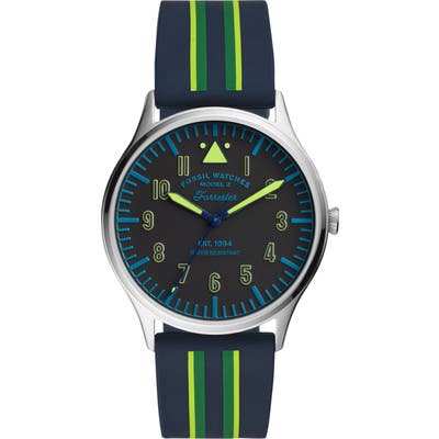 Fossil Forrester Round Silicone Strap Watch, 42Mm