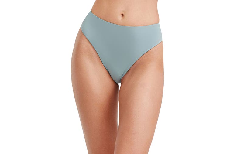Au Naturel By Gottex Solid High Leg High Waist Swim Bottom In Emerald