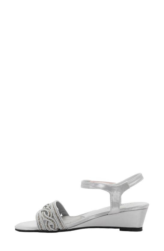 David Tate Indigo Wedge Sandal In Silver