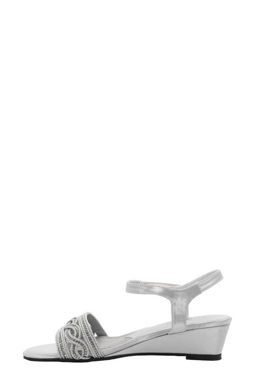 David Tate Indigo Wedge Sandal In Silver