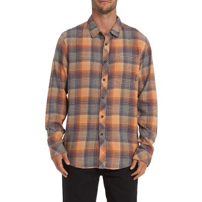 Billabong Freemont Flannel Button-Up Shirt, Orange