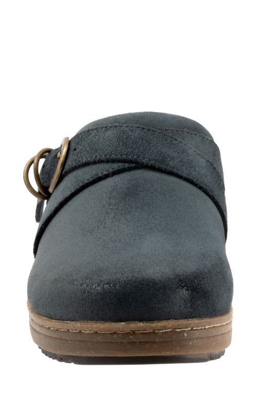 Softwalk ® Asmara Platform Mule In Smoke Suede