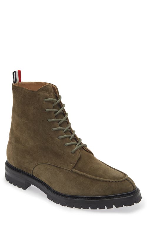 Shop Thom Browne Commando Combat Boot In Dark Green