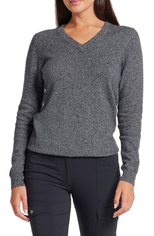 ANATOMIE Etta V-Neck Cashmere Sweater in Charcoal