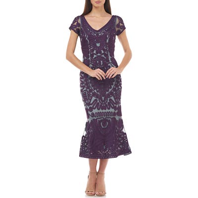 Js Collections Soutache Trumpet Dress, Purple