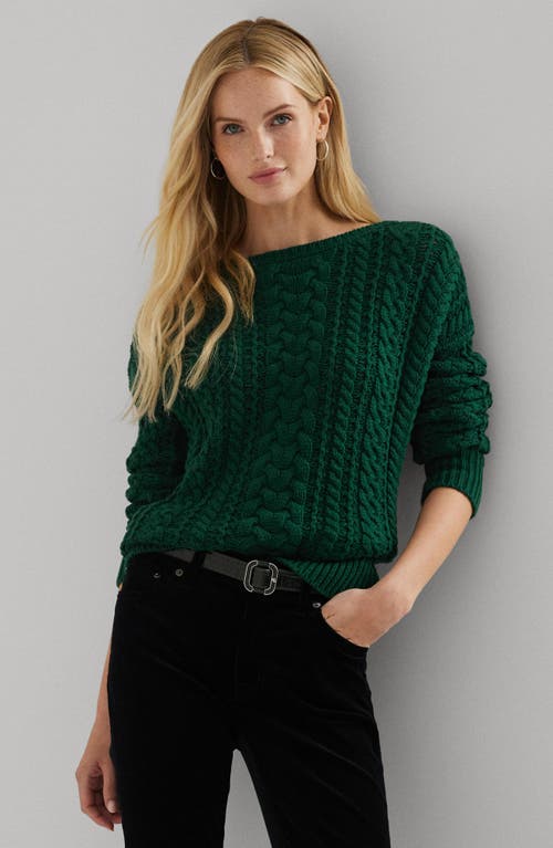 RALPH LAUREN LAUREN RALPH LAUREN CABLE STITCH COTTON BLEND SWEATER