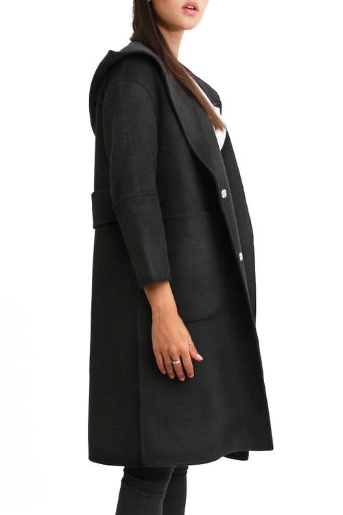 Shop Belle & Bloom Walk This Way Wool Blend Oversized Coat In Pure Black