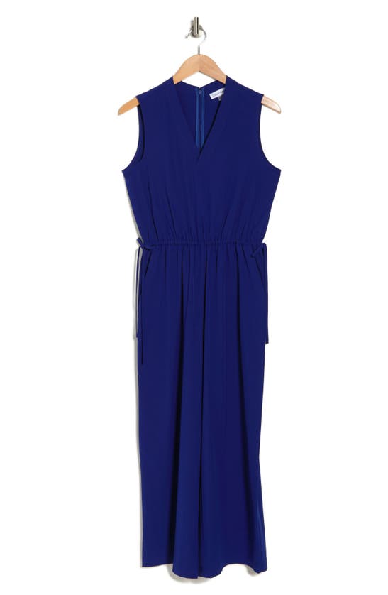Shop Calvin Klein Comm V-neck Sleeveless Jumpsuit In Ultramarine