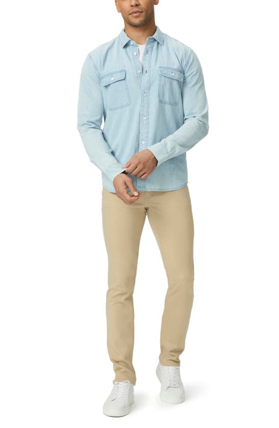 Shop Paige Martin Chambray Button-up Shirt In Asher