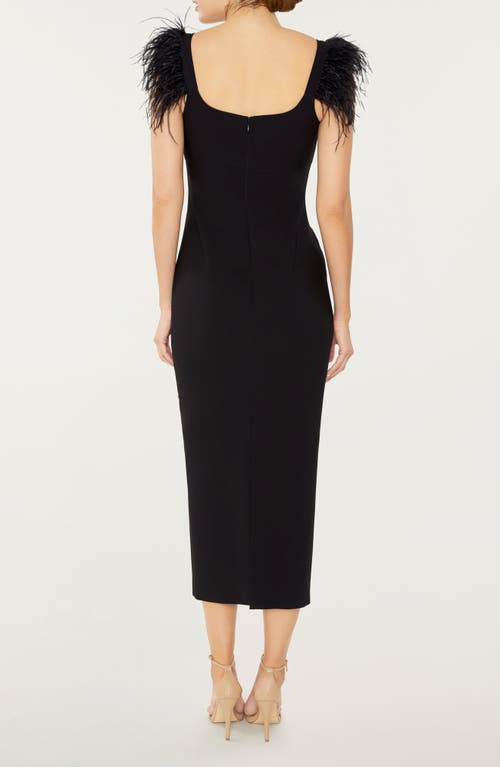 LIKELY LIKELY CAMERON FEATHER CAP SLEEVE GOWN