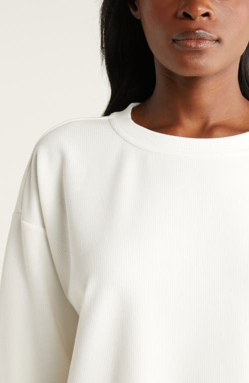 Shop Zella Plush Ottoman Sweatshirt In Ivory Egret