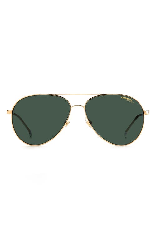 Carrera Eyewear 58mm Aviator Sunglasses in Gold /Green at Nordstrom