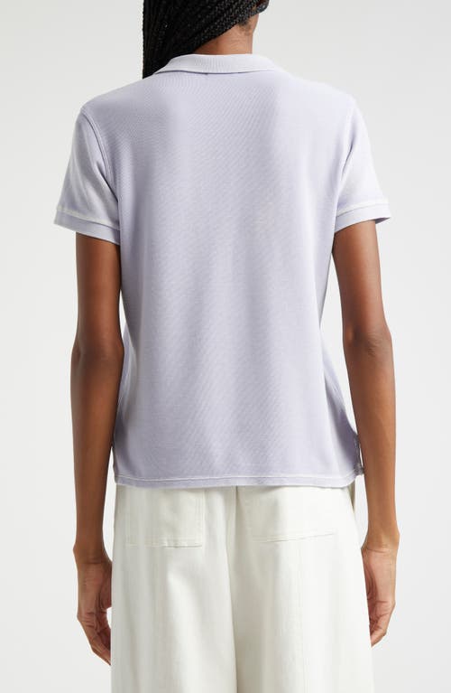 Shop Atm Anthony Thomas Melillo Tipped Pima Cotton Piqué Polo In Skyflower