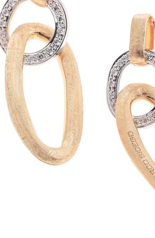 Shop Marco Bicego Jaipur Diamond Double Link Drop Earrings In Yl/wh Gold