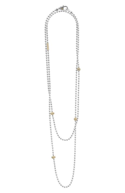 Shop Lagos 'caviar Icon' Strand Necklace In Silver/gold